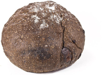 swiss chocolate roll on white background