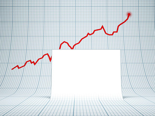 blank billboard and rising graph