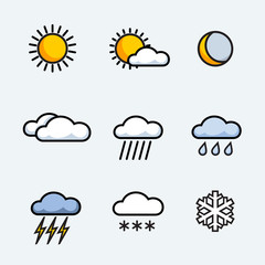 set of weather icons vector illustration