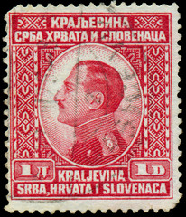 YUGOSLAVIA - CIRCA 1921: A stamp printed in Yugoslavia
