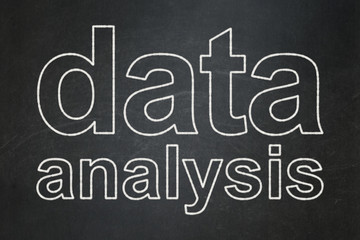 Information concept: Data Analysis on chalkboard background