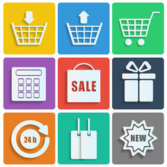 shopping icons.set of icons for online shop.vector