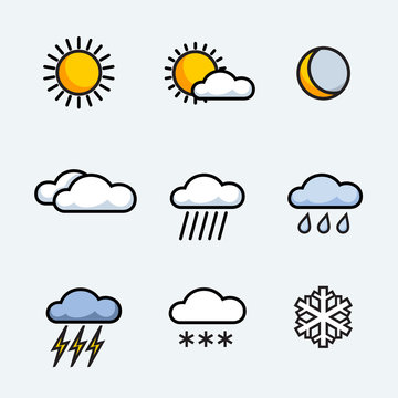 set of weather icons vector illustration
