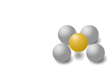 Concept with yellow and grey balls