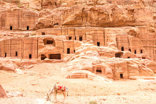 The Loculi in the ancient Jordanian city of Petra, Jordan