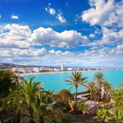 Peniscola beach and Village aerial view in Castellon Spain