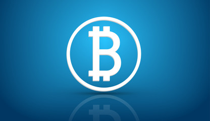 Obraz premium Bitcoin blue background
