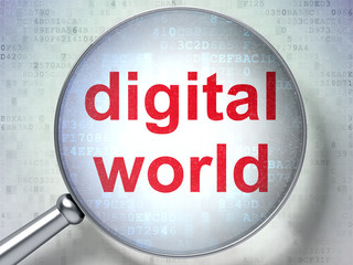 Information concept: Digital World with optical glass