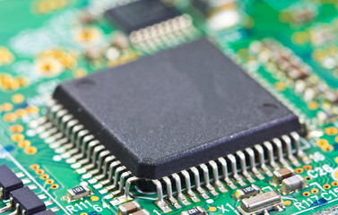 Detail of electronic board ,Macro with extremely shallow dof.