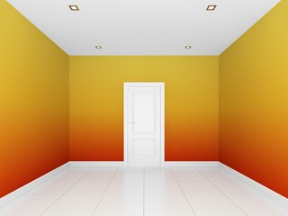  colorful  wall in a empty room 