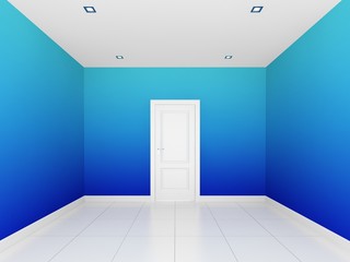  colorful  wall in a empty room 