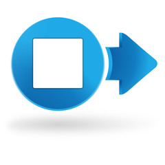carr&eacute; blanc sur symbole web bleu