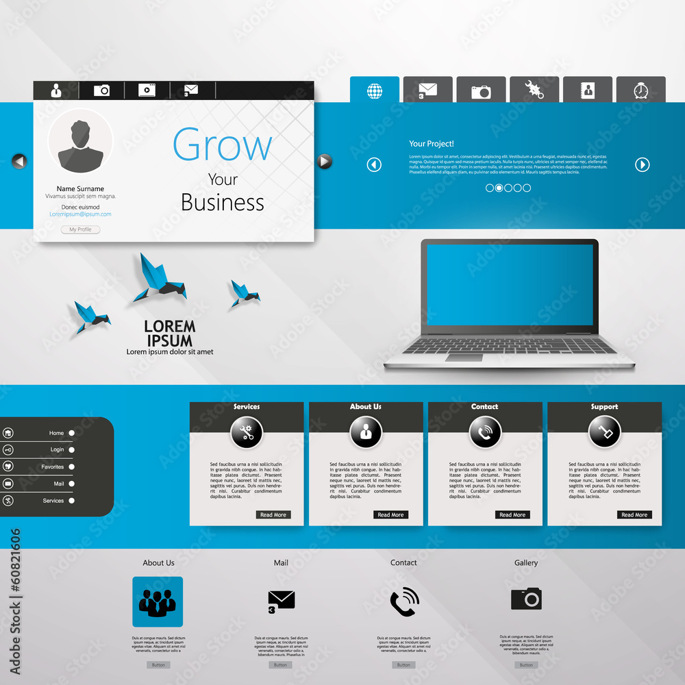 Canvas Prints web design, elements, buttons, icons. templates for website.