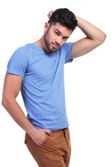 Obraz premium sexy pose of a casual young man
