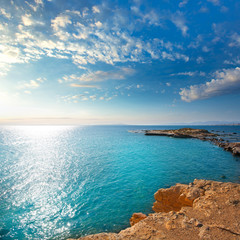 tabarca island alicante mediterranean blue sea - obrazy, fototapety, plakaty