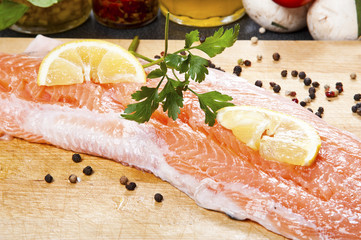 Salmon fillet with rosemary and lemon