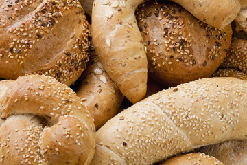 Different Breads and Rolls from Bakery