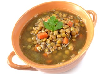 Green lentil soup