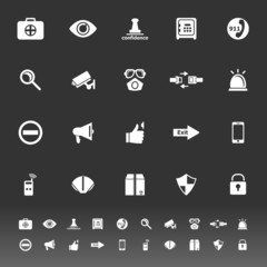 Security icons on gray background