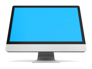 Desktop computer with blue screen