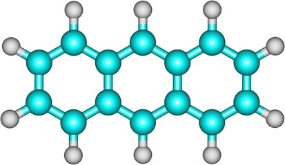 Anthracene molecular structure on white background