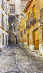 Fototapeta na wymiar old narrow medieval streets of the resort town of Toledo, Spain