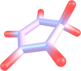 Cyclopentadiene molecular structure on white background