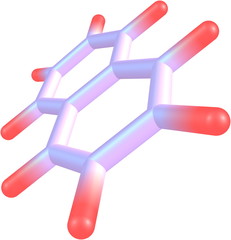 Naphtalene molecular structure on white background