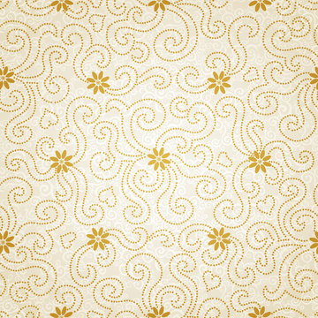 Ornamental seamless pattern with small flowers and curls.