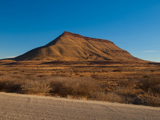Gravel road and table mountain