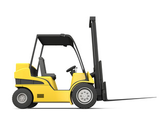 Modern yellow forklift