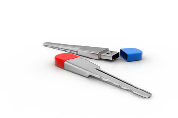usb flash drive in key shape