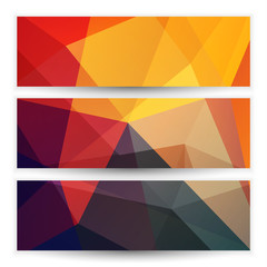 Abstract geometric triangular banners set