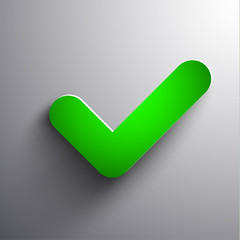 Green 3d check sign icon