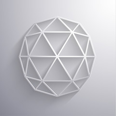 Abstract paper 3d icon on gray background - eps10