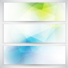 Abstract geometric trianglular banners set