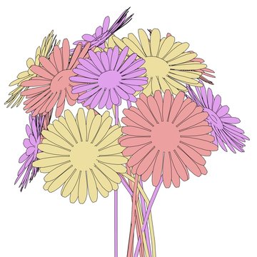 cartoon image of gerbera flower