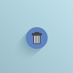 Vector flat circle icon on blue background. Eps10