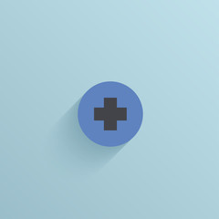 Fototapeta premium Vector flat circle icon on blue background. Eps10