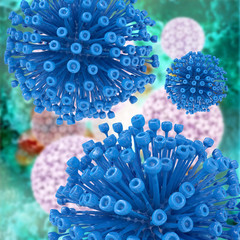 Retrovirus abstract illustration - 3d Rendering
