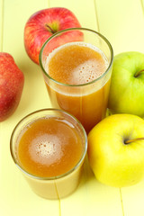 Healthy fresh juice of apples close up