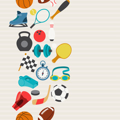 Seamless pattern of sport icons.