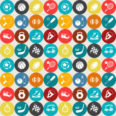 Seamless pattern of sport icons.
