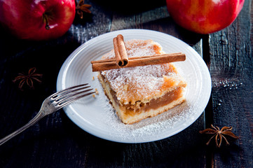 Slice of delicious apple pie