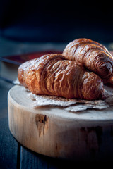 Fresh healthy croissant for breakfast