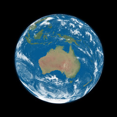 Obraz premium Australia on blue Earth