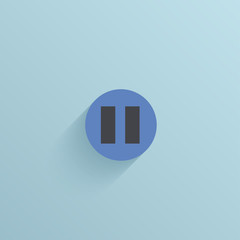 Vector flat circle icon on blue background. Eps10