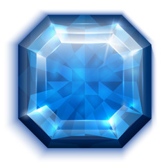 Asscher cut blue diamond icon