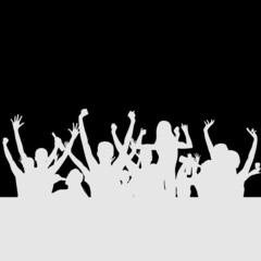 people party silhouette vector
