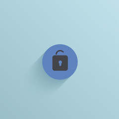 Vector flat circle icon on blue background. Eps10